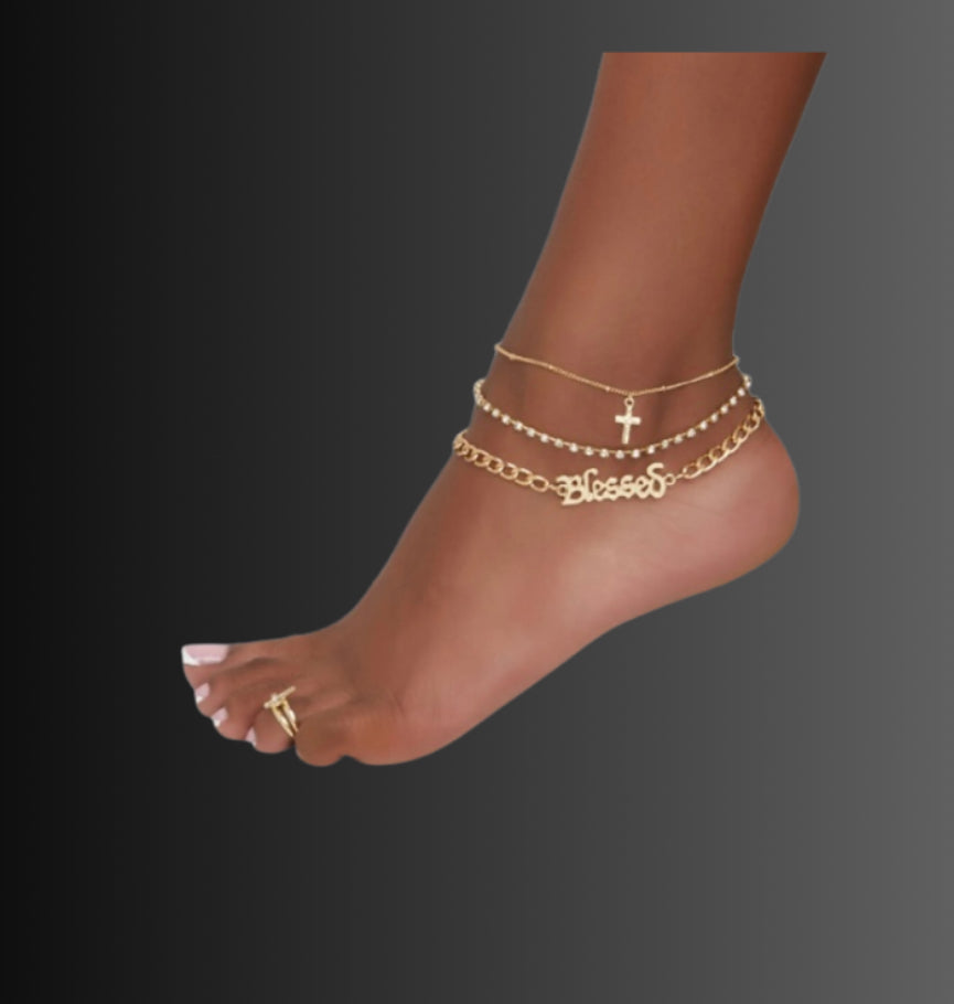 Kouture Tips Essentials Anklet & Toe Ring Set
